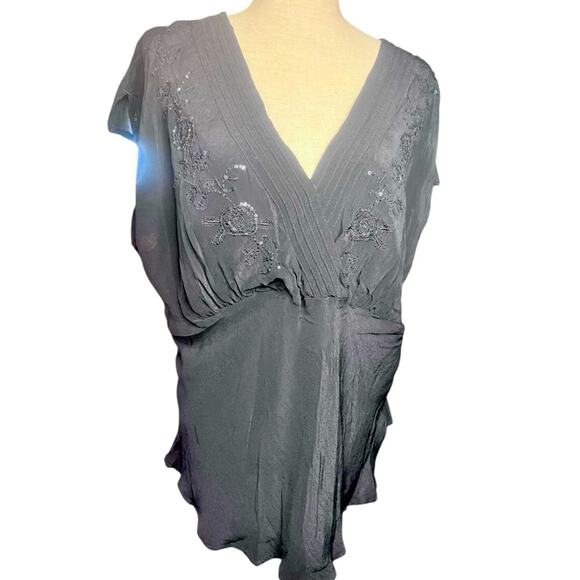 Y2K Whimsigoth Babydoll Embroidered Statement Top 22/24 Fairy Grunge Going Out - Picture 1 of 6